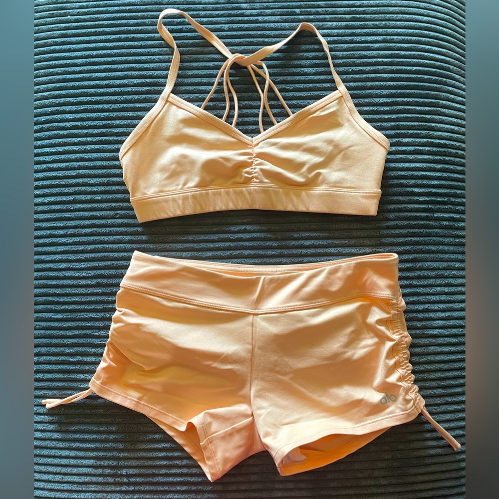 Alo Yoga bra and shorts set